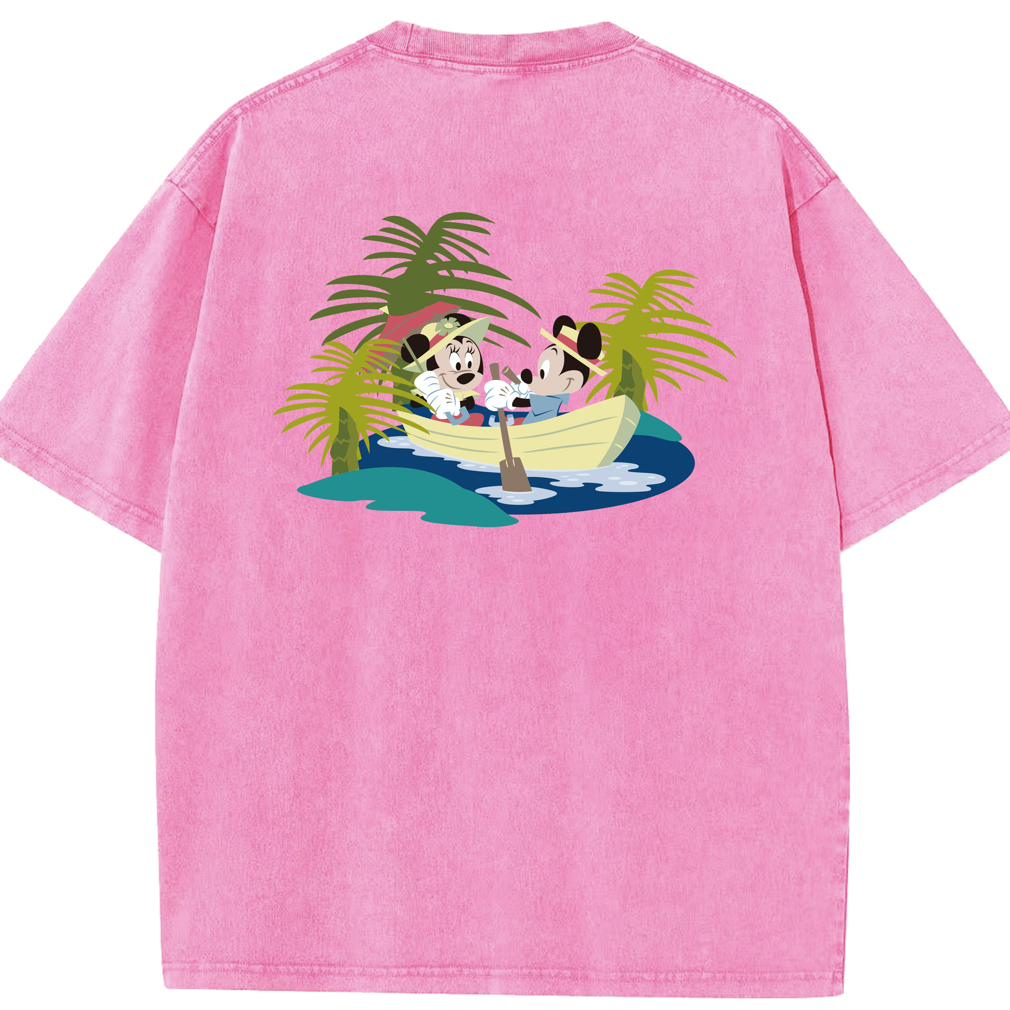 （画像用） ミッキーマウス Mickey Mouse 綿100% ヴィンテージ風 半袖Tシャツ（背面プリント）